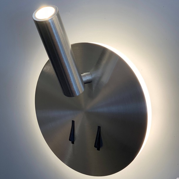 Lámpara de lectura moderna con doble luz e...