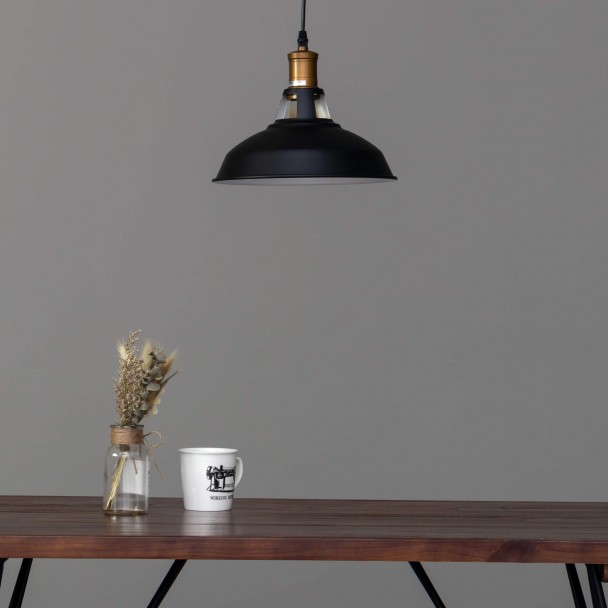 Lámpara colgante industrial negra vintage - Aster