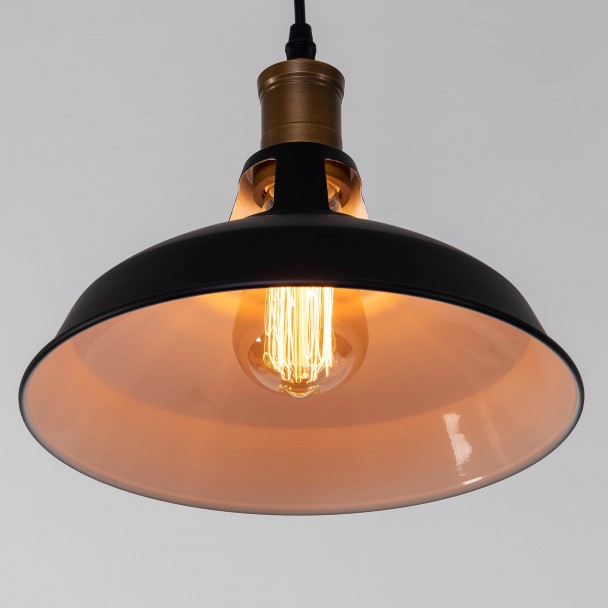 Lámpara colgante industrial negra vintage - Aster