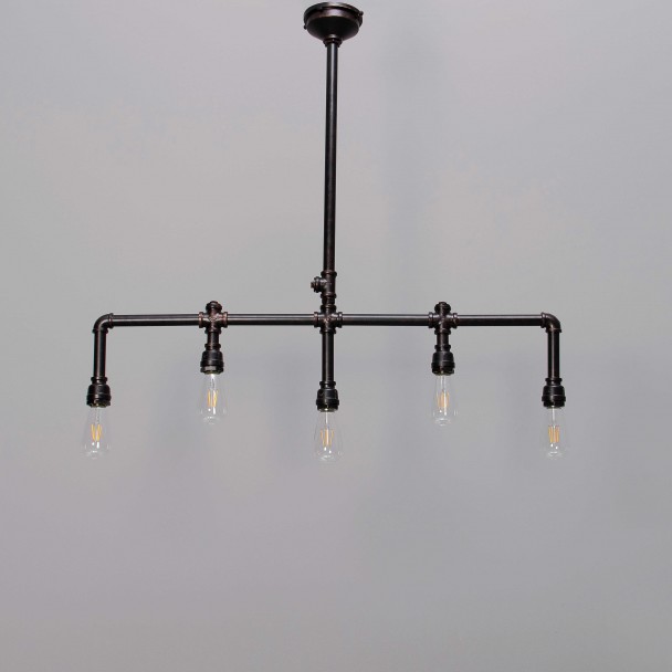 Lámpara de techo moderna 5 luces metalo marron...