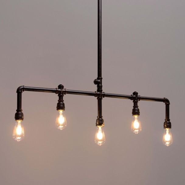 Lámpara de techo moderna 5 luces metalo marron...