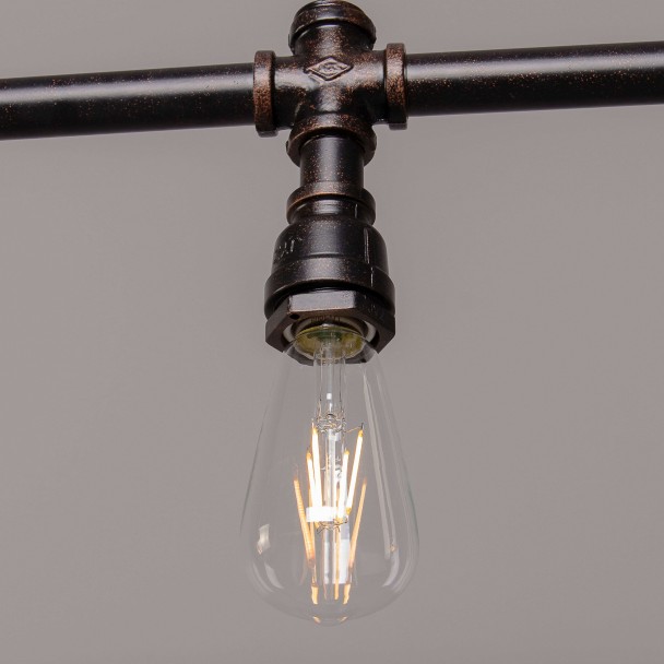 Lámpara de techo moderna 5 luces metalo marron...