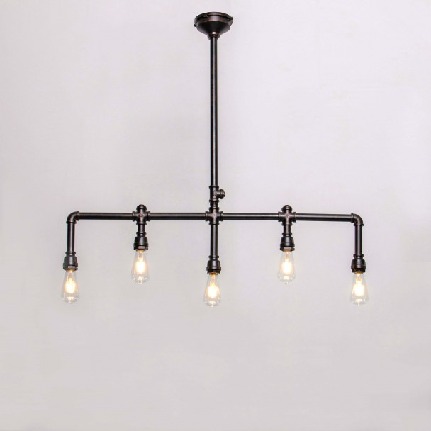 Lámpara de techo moderna 5 luces metalo marron...