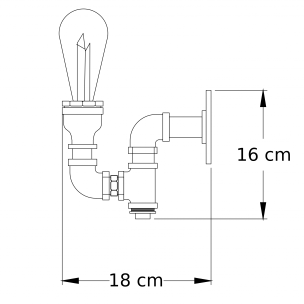 Aplique de pared industrial vintage - Lumi
