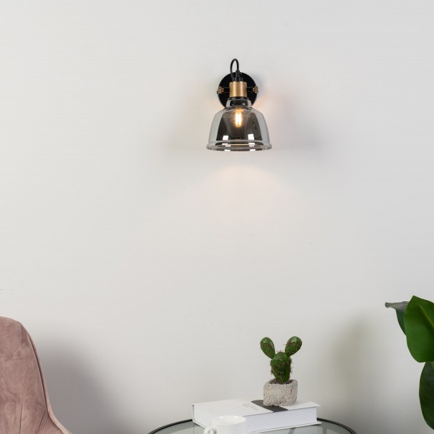 Dispositivos de iluminación elegante cristal ahumado - Linz 