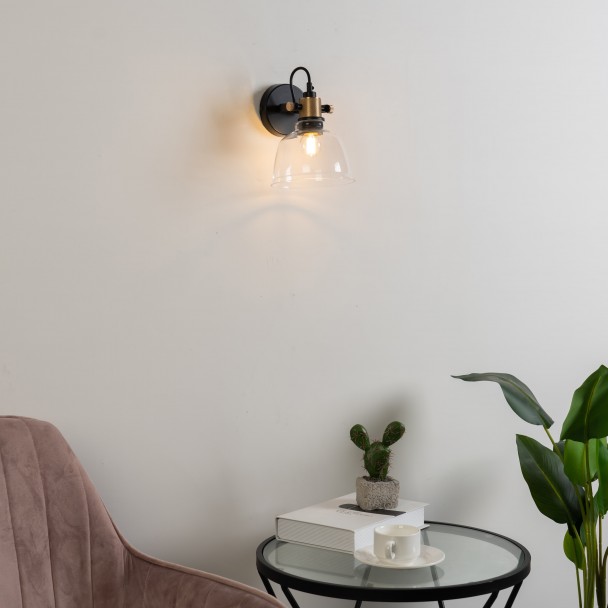 Aplique de pared de vidrio ordinario pequeña -...
