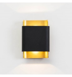Aplique LED de diseño negro y dorado - Manduria