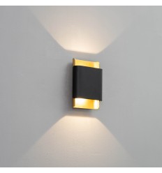 Aplique LED de diseño negro y dorado - Manduria 2