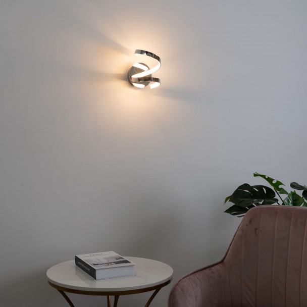 Aplique LED en espiral cromado - Film