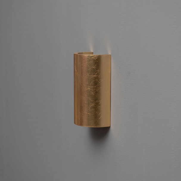 Lámpara de pared redonda enyesada con hoja de...