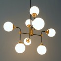 Lámpara de Techo Industrial 8 Luces - Vidrio Blanco Zenith