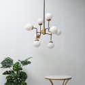 Lámpara de Techo Industrial 8 Luces - Vidrio Blanco Zenith