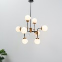 Lámpara de Techo Industrial 8 Luces - Vidrio Blanco Zenith
