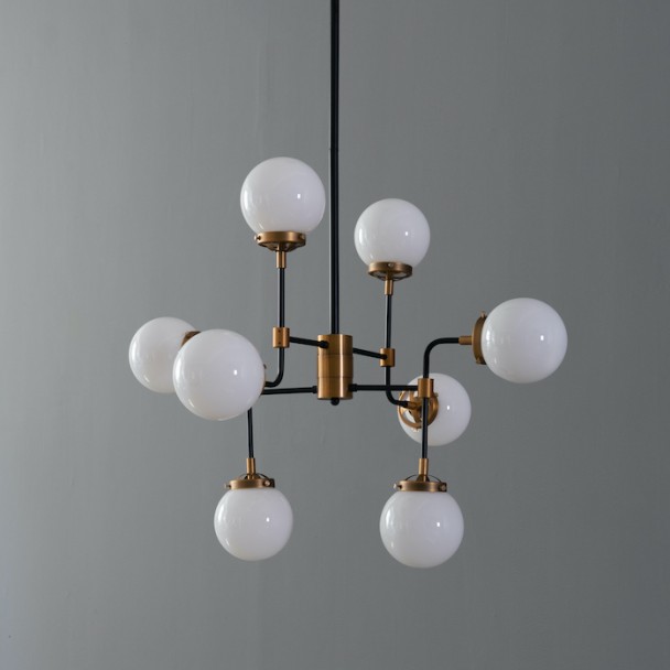 Lámpara de Techo Industrial 8 Luces - Vidrio...