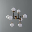 Lámpara de Techo Industrial 8 Luces - Vidrio Blanco Zenith