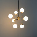 Lámpara de Techo Industrial 8 Luces - Vidrio Blanco Zenith