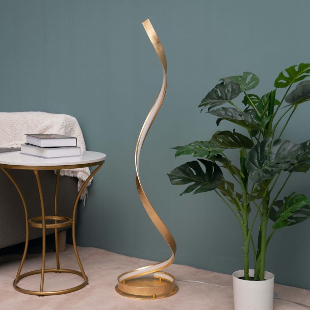 Lámpara de pied dorada salón LED - Millenium