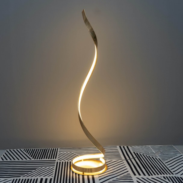 Lámpara de pied dorada salón LED - Millenium