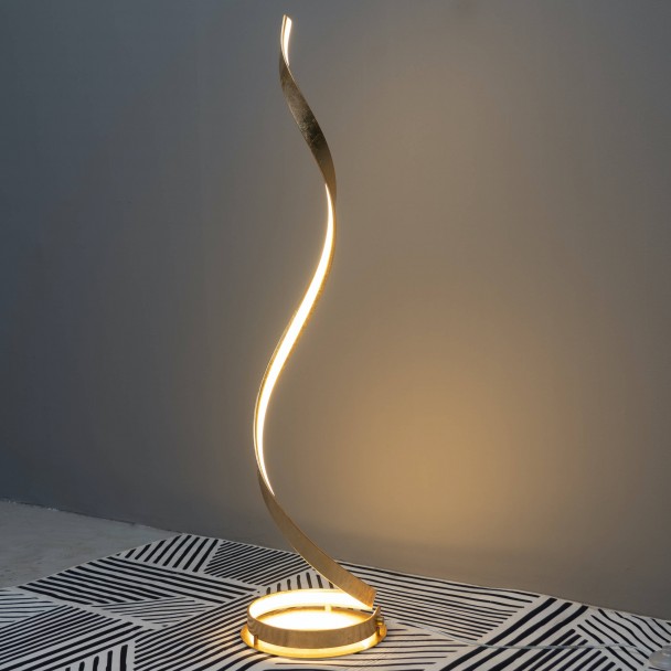 Lámpara de pied dorada salón LED - Millenium