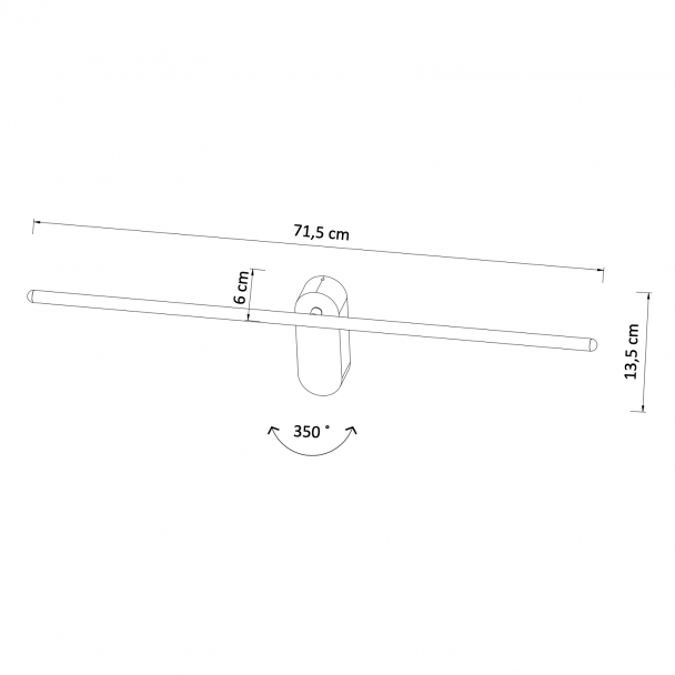 Aplique LED negro minimalista