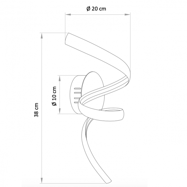 Moderna lámpara LED de pared en espiral