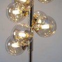 Lámpara de pie de cristal ámbar dorado