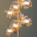 Lámpara de moda con estructura de metal y cristal