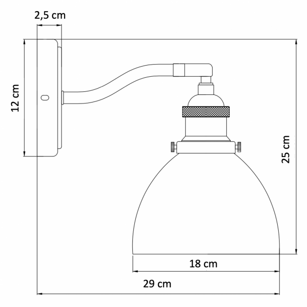 Aplique de pared con acabado metálico de latón