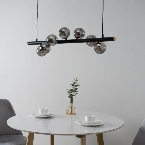 Lámpara colgante con bolas de cristal