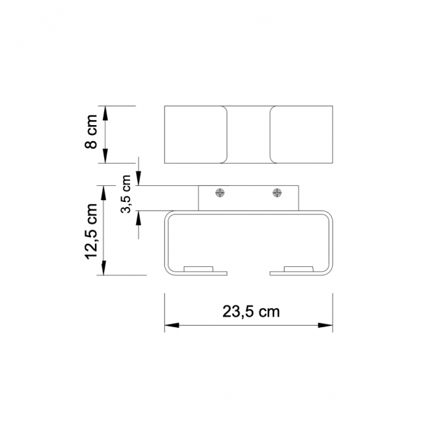 Aplique rectangular blanco