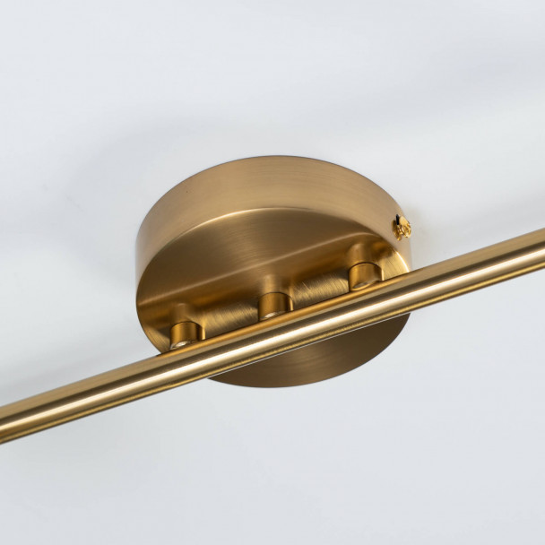 Lámpara de techo de metal dorado con pantallas giratorias