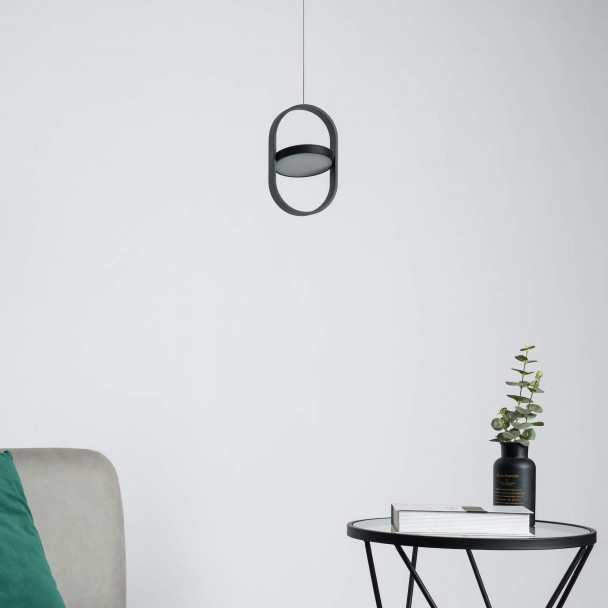 Lámpara colgante negra de fácil instalación