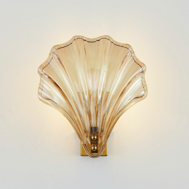 Aplique de pared de cristal ámbar