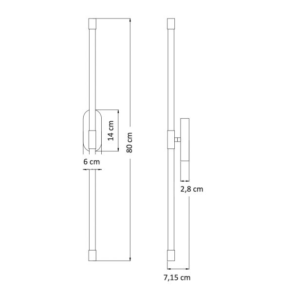 Aplique LED dorado - Natys