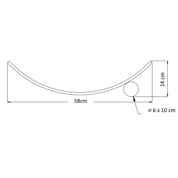 Aplique semicircular dorado - Curva