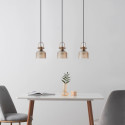 Lámpara colgante de metal y cristal - Vela
