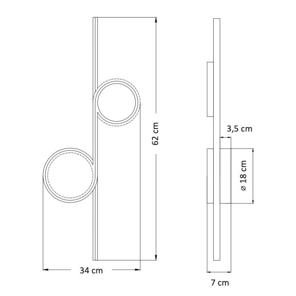 Aplique LED negro - Celi