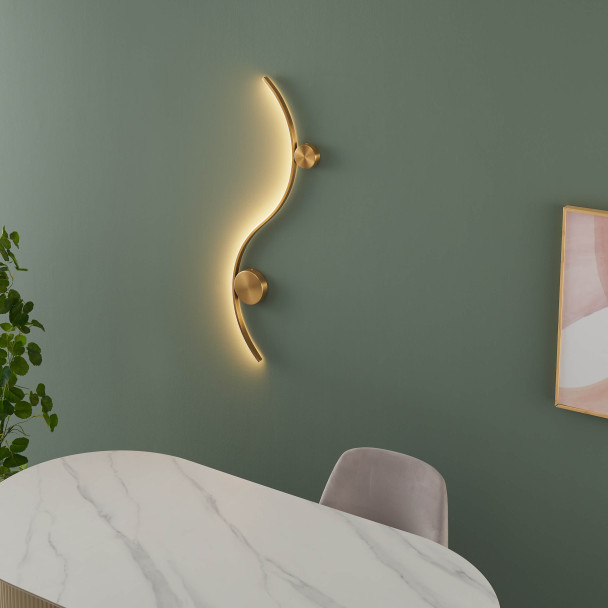 Aplique LED integrado blanco cálido - Curva