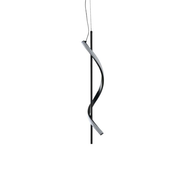 Lámpara colgante vertical negra con LED en espiral regulable - Lybella