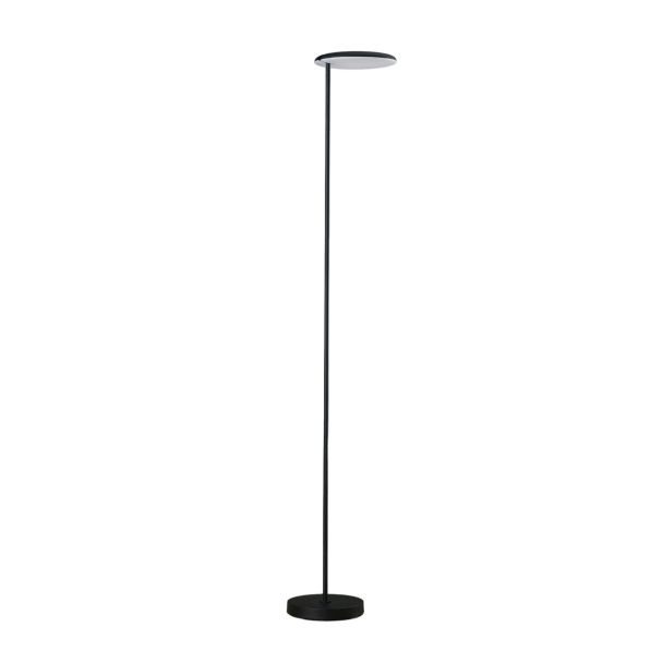 Lámpara de pie negra con pantalla orientable LED regulable - Kalena