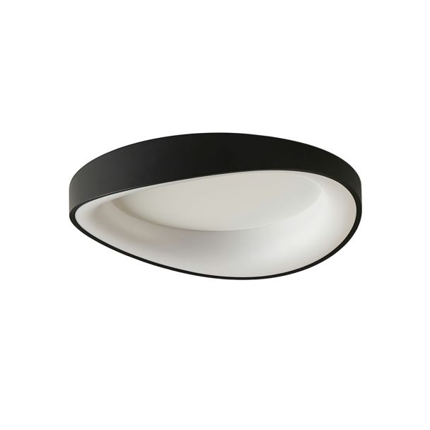 Plafón redondo negro discreto con LED integrado regulable - Belina