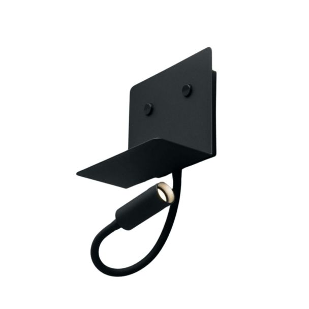 Luz de pared LED negra con cargador USB y lámpara de lectura - Viola
