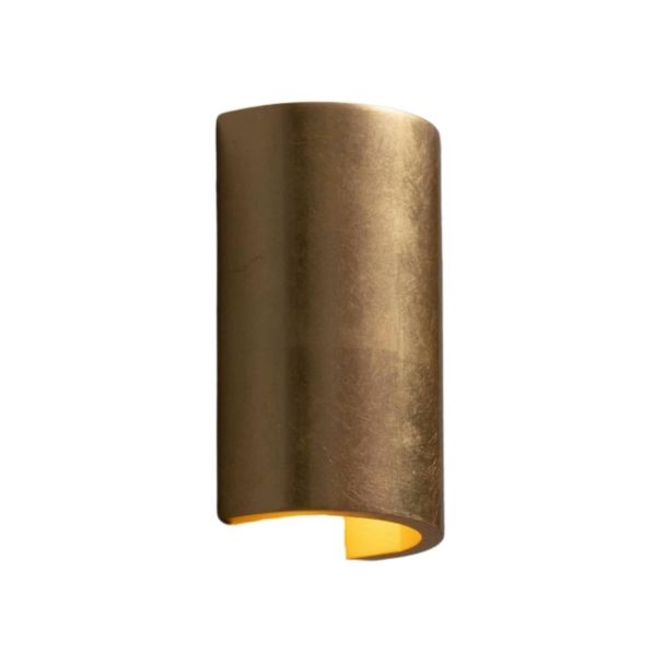 Lámpara de pared redonda enyesada - hoja de oro Aries