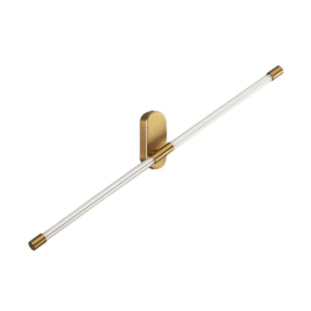 Aplique de pared larga de LED de neón y latón - Natys