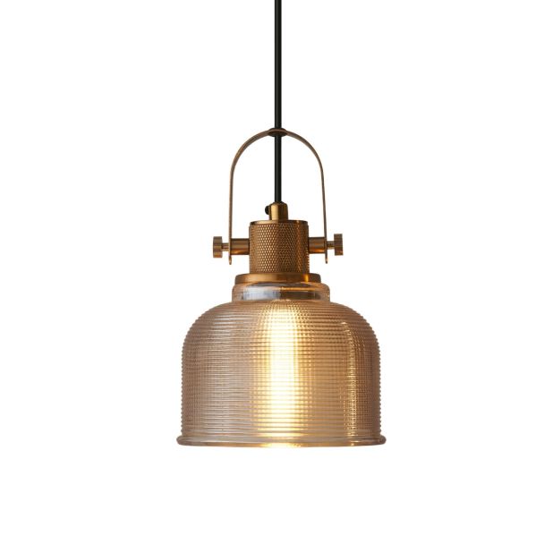 Lámpara colgante con campana de vidrio ámbar - Vela