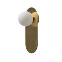 Aplique minimalista dorado satinado con vidrio blanco - Mattina