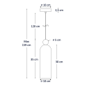 Esquema técnico lámpara colgante LED dorada de cristal texturizado - Leonora