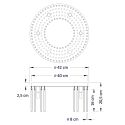 Esquema técnico plafón LED cristal dorado - Sandrilla