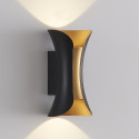 Iluminación de pared LED negro interior oro IP54 - Foria