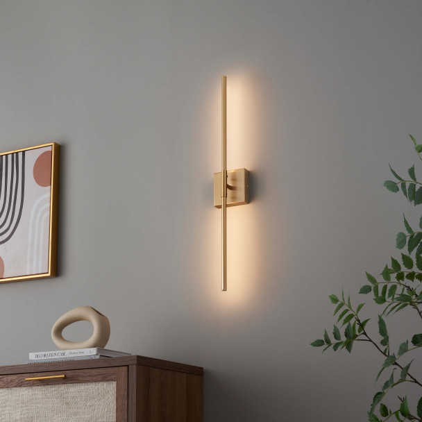 Aplique mural LED doble tubo dorado latón - Collins